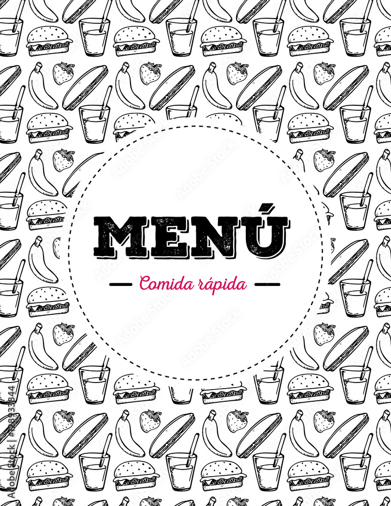 Menu Comida Rápida Blanco Menu Comida Rápida Blanco