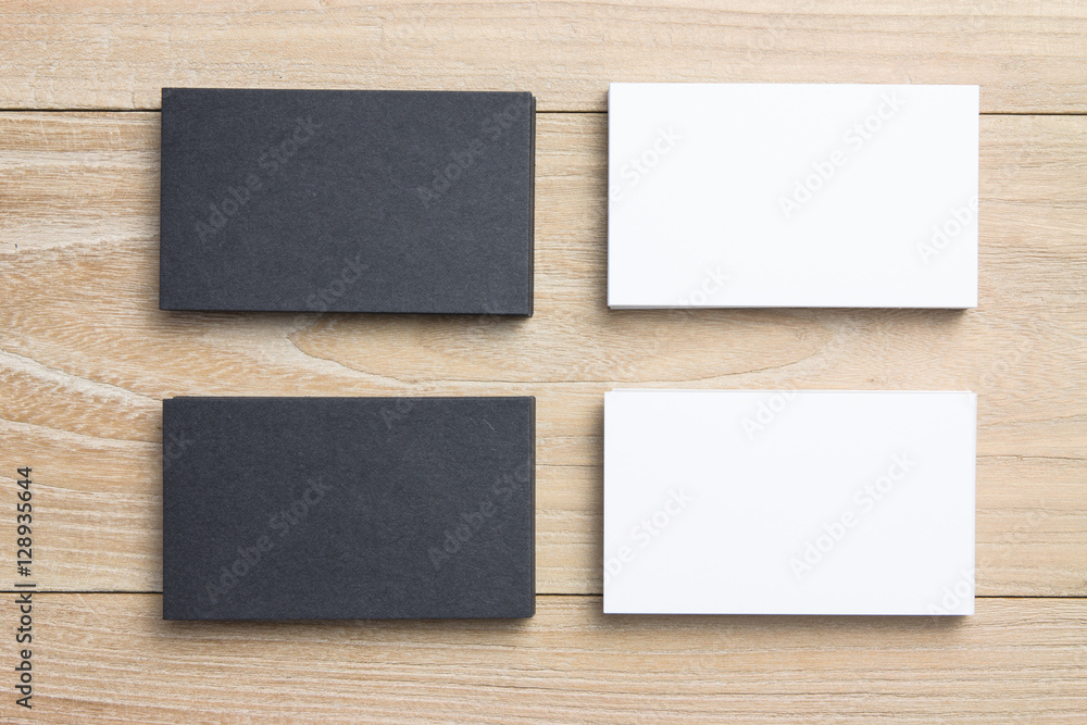 Business card on wood Business card on wood