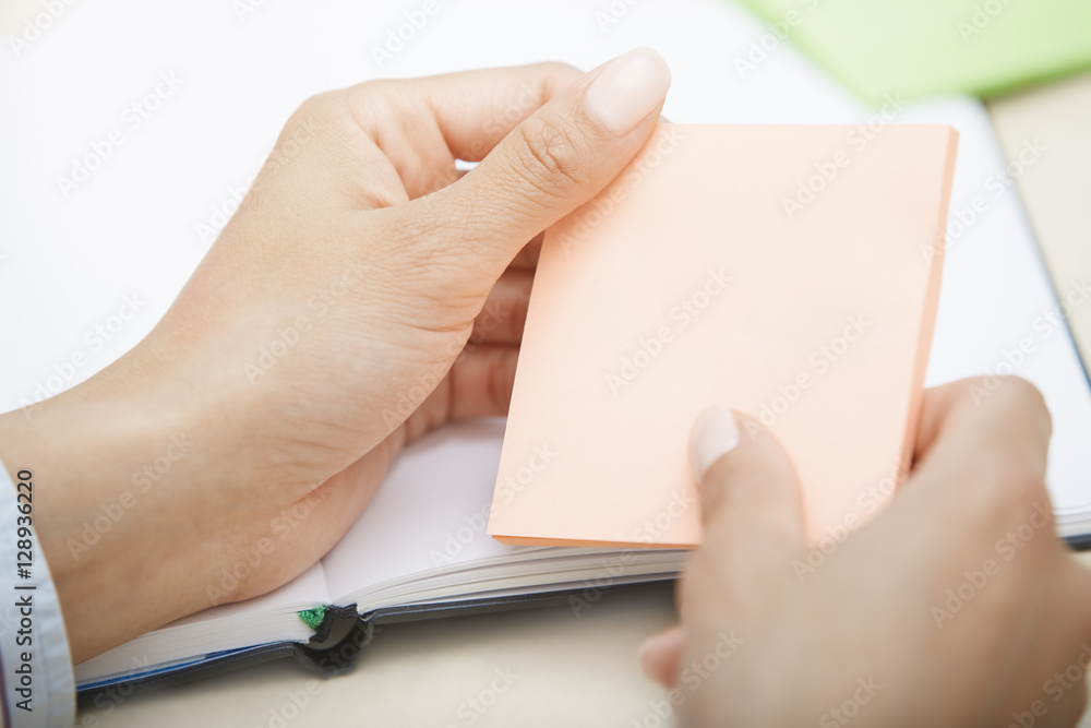 Blank pink adhesive note Blank pink adhesive note