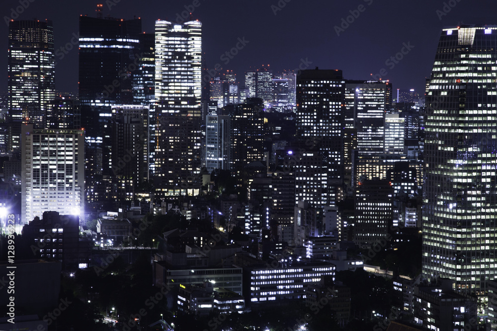 東京ビル街の夜景 東京ビル街の夜景