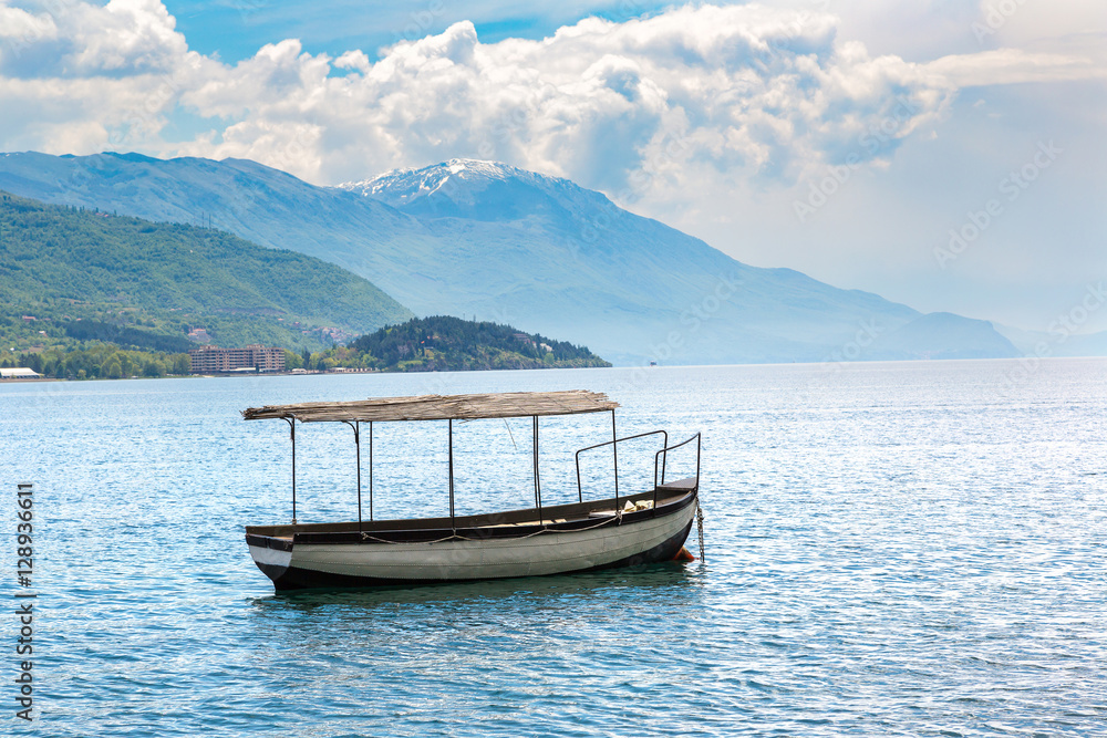 Boat on Ohrid lake, Macedonia