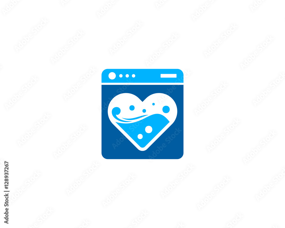 Laundry Love Logo Design Template Adobe Stock