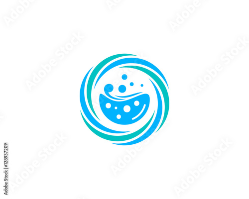 Laundry Clean Wash Logo Design Template