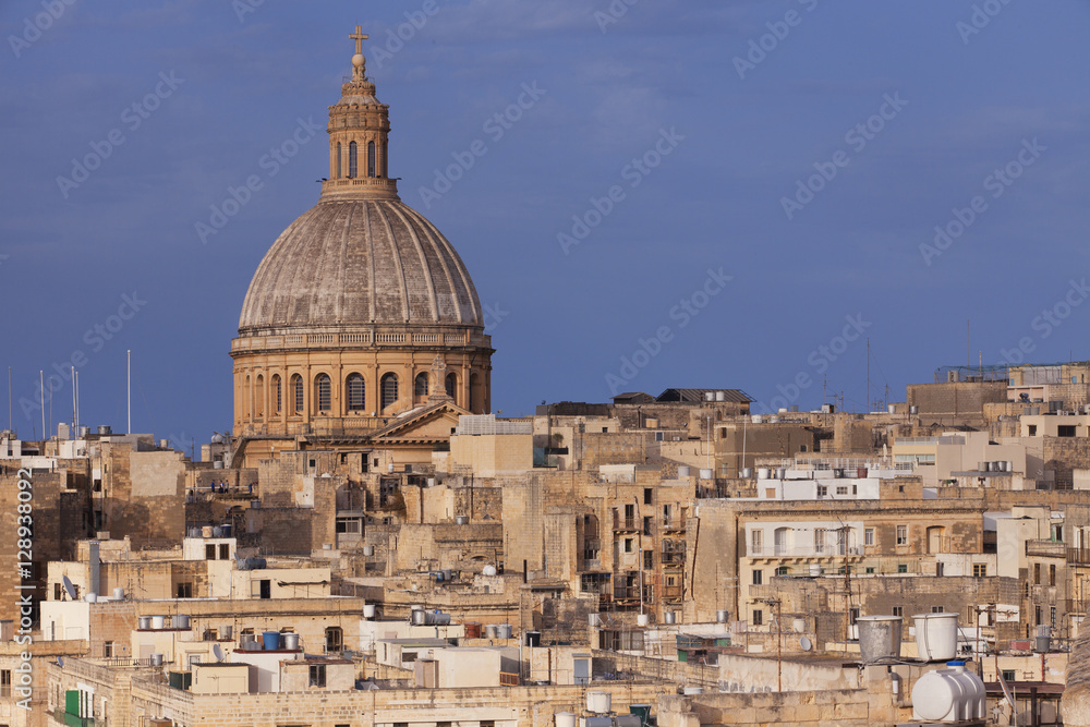 The Big dome over the skyline of Malta's capital, La Valletta 