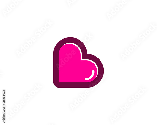 Love Heart Letter B Initial Logo Design Template