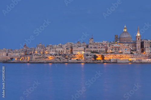 Epic view of La Valletta, Malta's capital city at sunset  © pop_gino