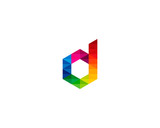 Initial Letter D Creative Pixel Logo Design Template