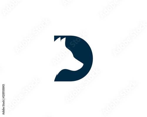 Initial Letter D Dog Logo Design Template