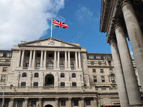 Headquarters of the Bank of England, the UK government's bank that prints money photo
