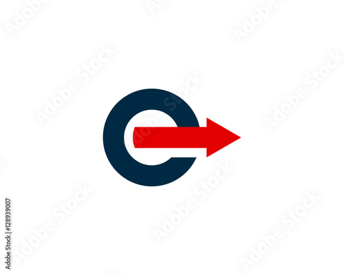 Letter Initial E Arrow Logo Design Template