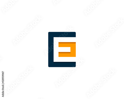 Letter Initial E Negative Space Logo Design Template