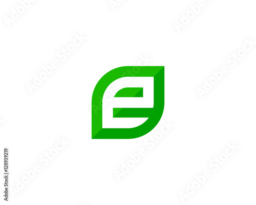 Letter Initial E Eco Logo Design Template