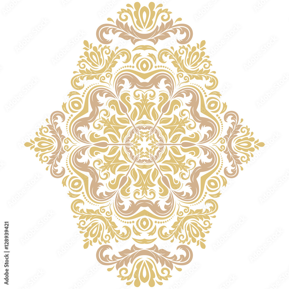 Elegant ornament in the style of barogue. Abstract traditional pattern with oriental colorful elements Elegant ornament in the style of barogue. Abstract traditional pattern with oriental colorful elements