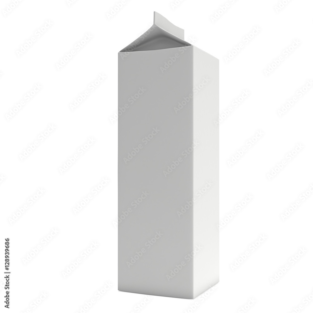 Milk or juice box. Retail package mockup. 3d render illustration isolated on white. Milk or juice box. Retail package mockup. 3d render illustration isolated on white.