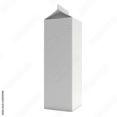 Milk or juice box. Retail package mockup. 3d render illustration isolated on white.