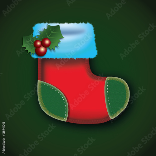 vector Christmas background with felt boots