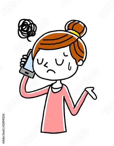 電話：女性、主婦、がっかり、残念

