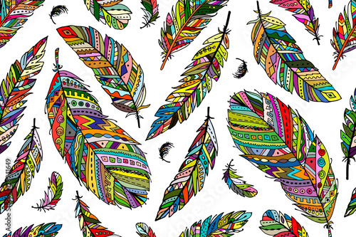 Feather seamless pattern for your design