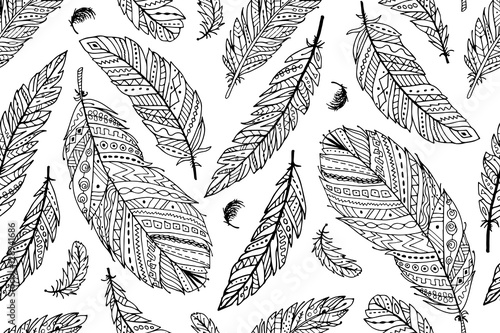 Feather seamless pattern for your design
