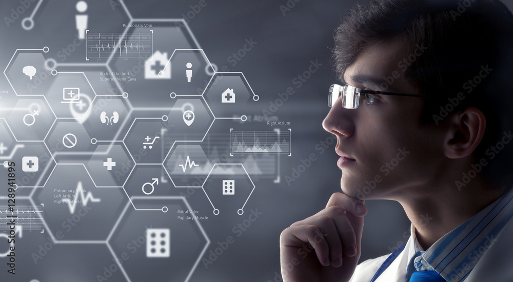 Modern medical technologies concept . Mixed media Modern medical technologies concept . Mixed media