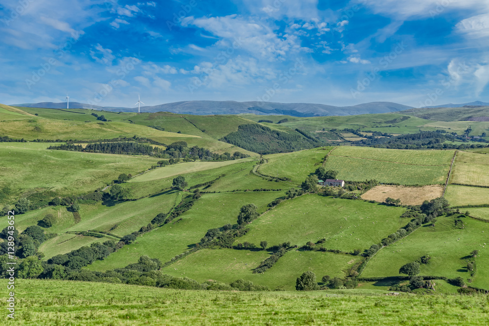 Die herrliche Hügellandschaft bei Trefeurig, Credigion in Wales