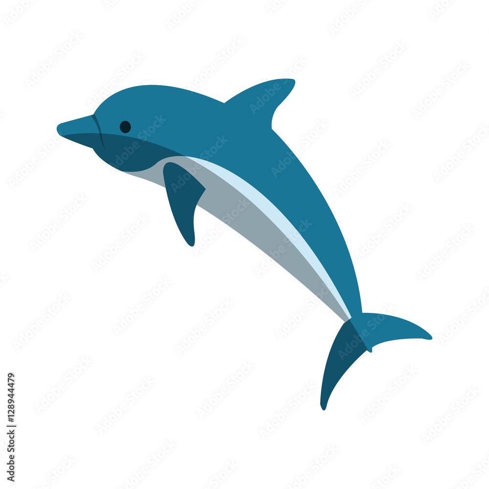 Fototapeta premium Dolphin icon. Sea life ecosystem fauna and ocean theme. Isolated design. Vector illustration