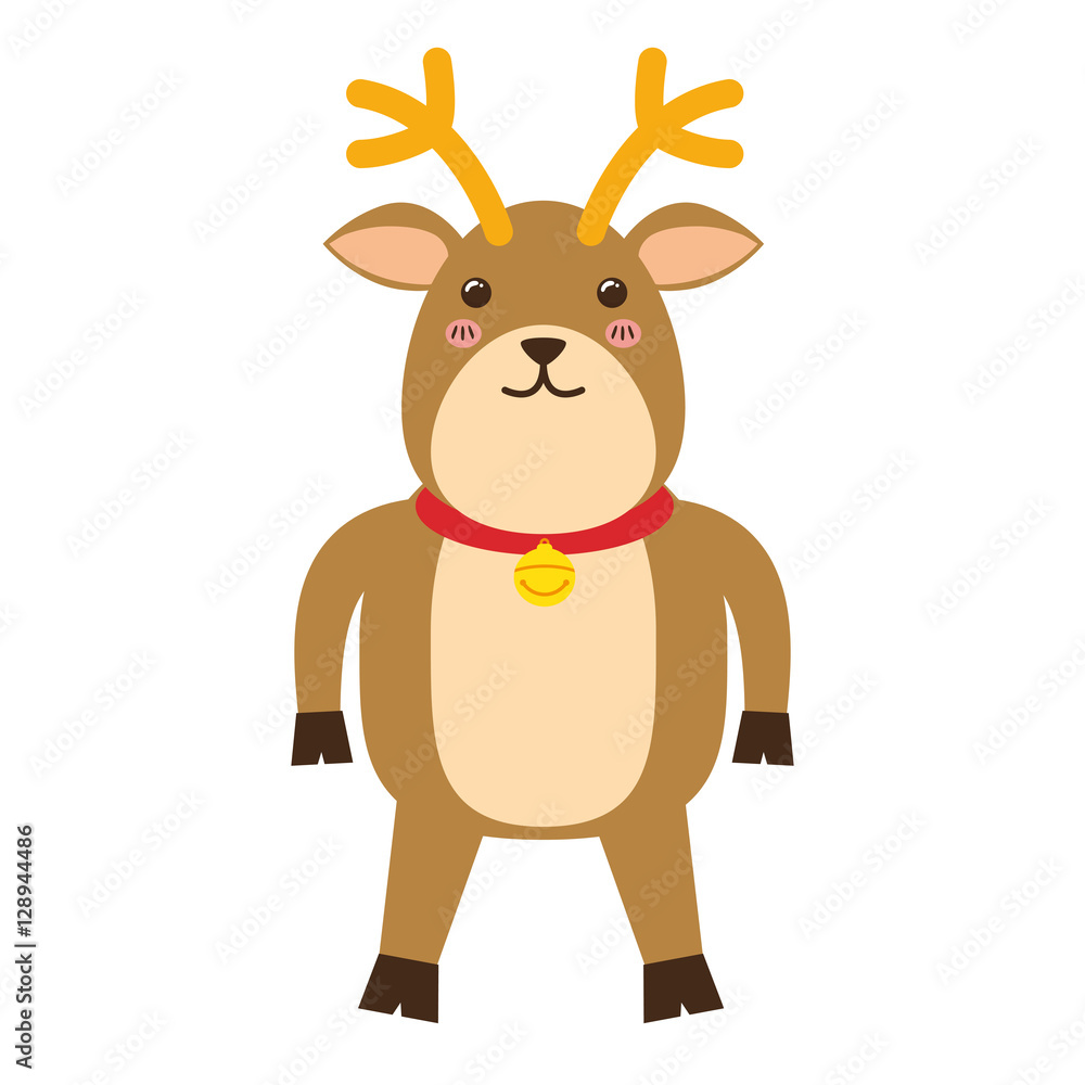 Reindeer xmas cartoon icon vector illustration graphic design