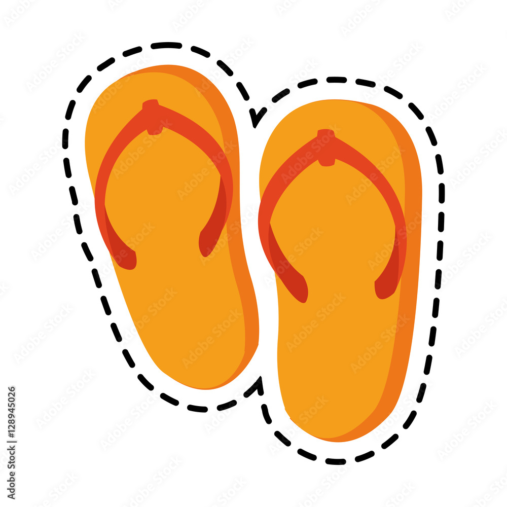 Sandals icon. Shoes fashion footwear and beach theme. Isolated design. Vector illustration Sandals icon. Shoes fashion footwear and beach theme. Isolated design. Vector illustration