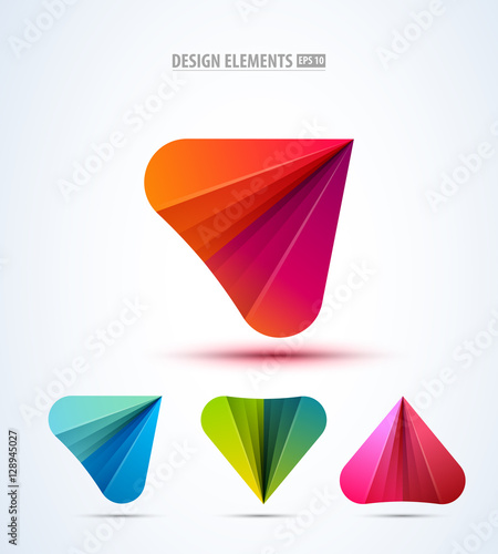 Abstract arrow and heart logo design collection. Can be used for branding, application icon, corporate identity sign.