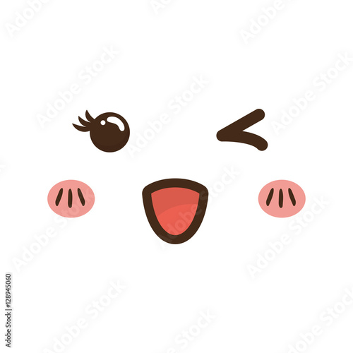 Cute cartoon face icon vector illustration graphic design photo