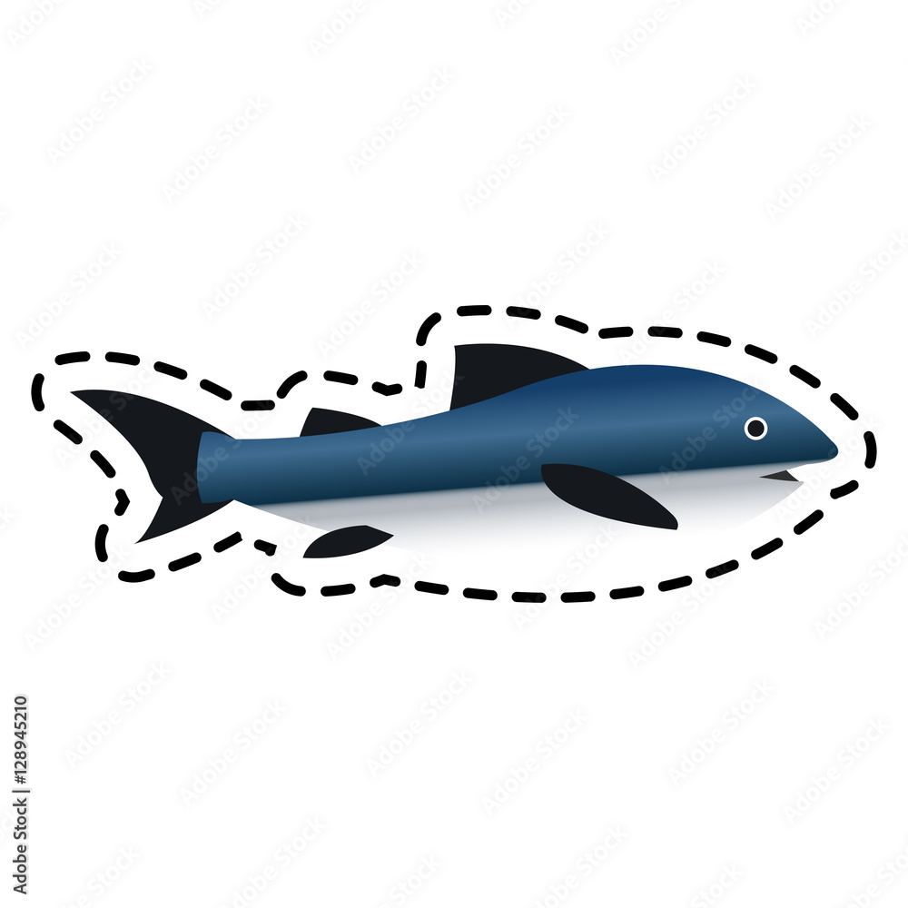Fototapeta premium Fish icon. Sea life ecosystem fauna and ocean theme. Isolated design. Vector illustration