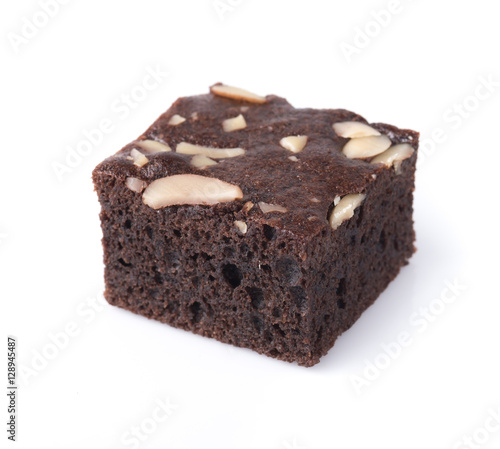 Chocolate Brownie isolated on white