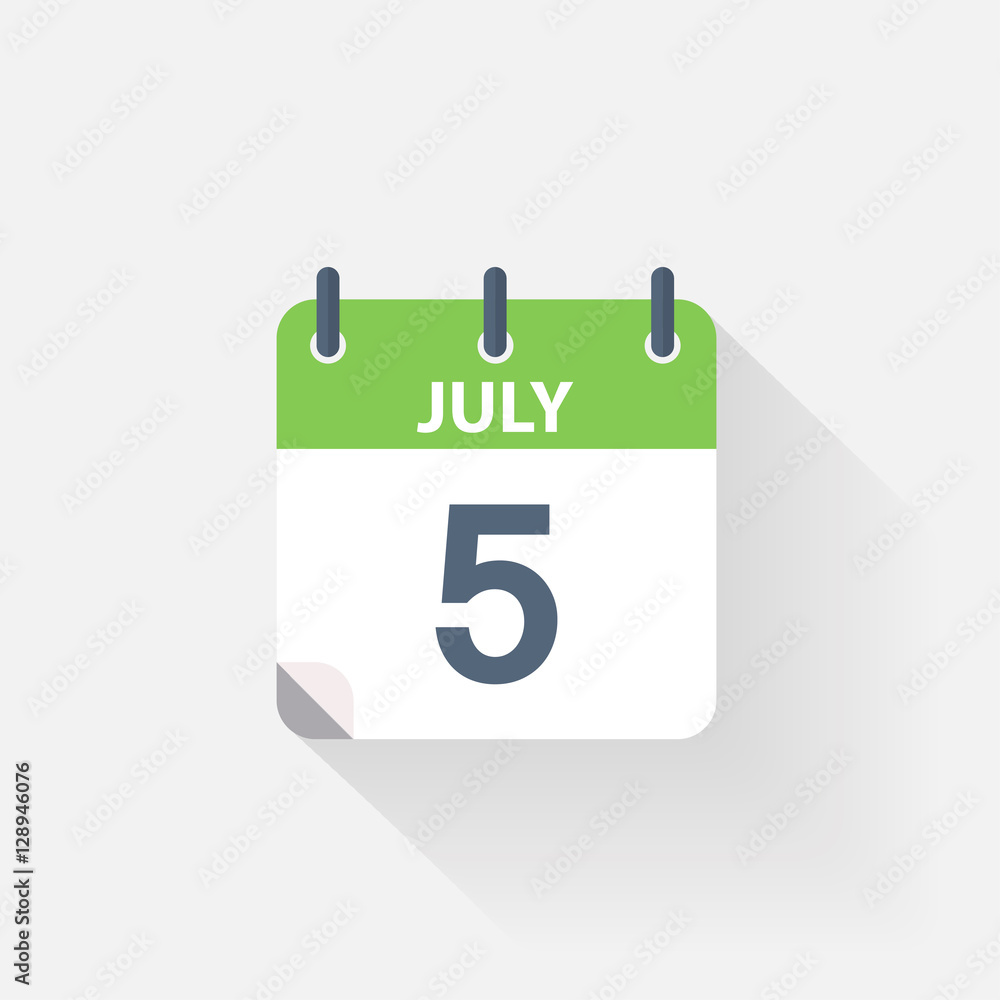 5 july calendar icon 5 july calendar icon