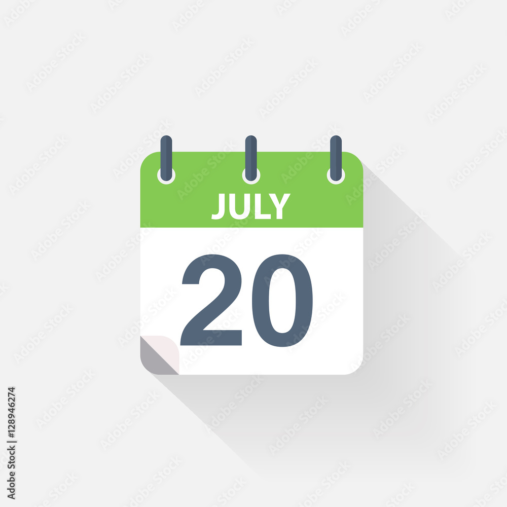 20 july calendar icon 20 july calendar icon