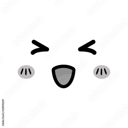 Cute cartoon face icon vector illustration graphic design photo