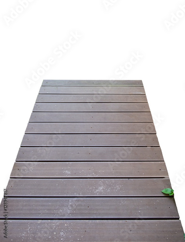 Wooden plank bridge walkway