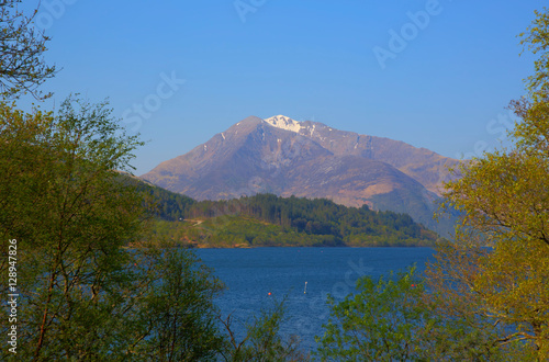 Loch Leven Lochaber Scotland uk view to mountains photo