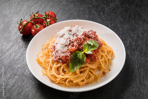 イタリアンパスタ　 アマトリチャーナ　 Spaghetti All'Amatriciana photo