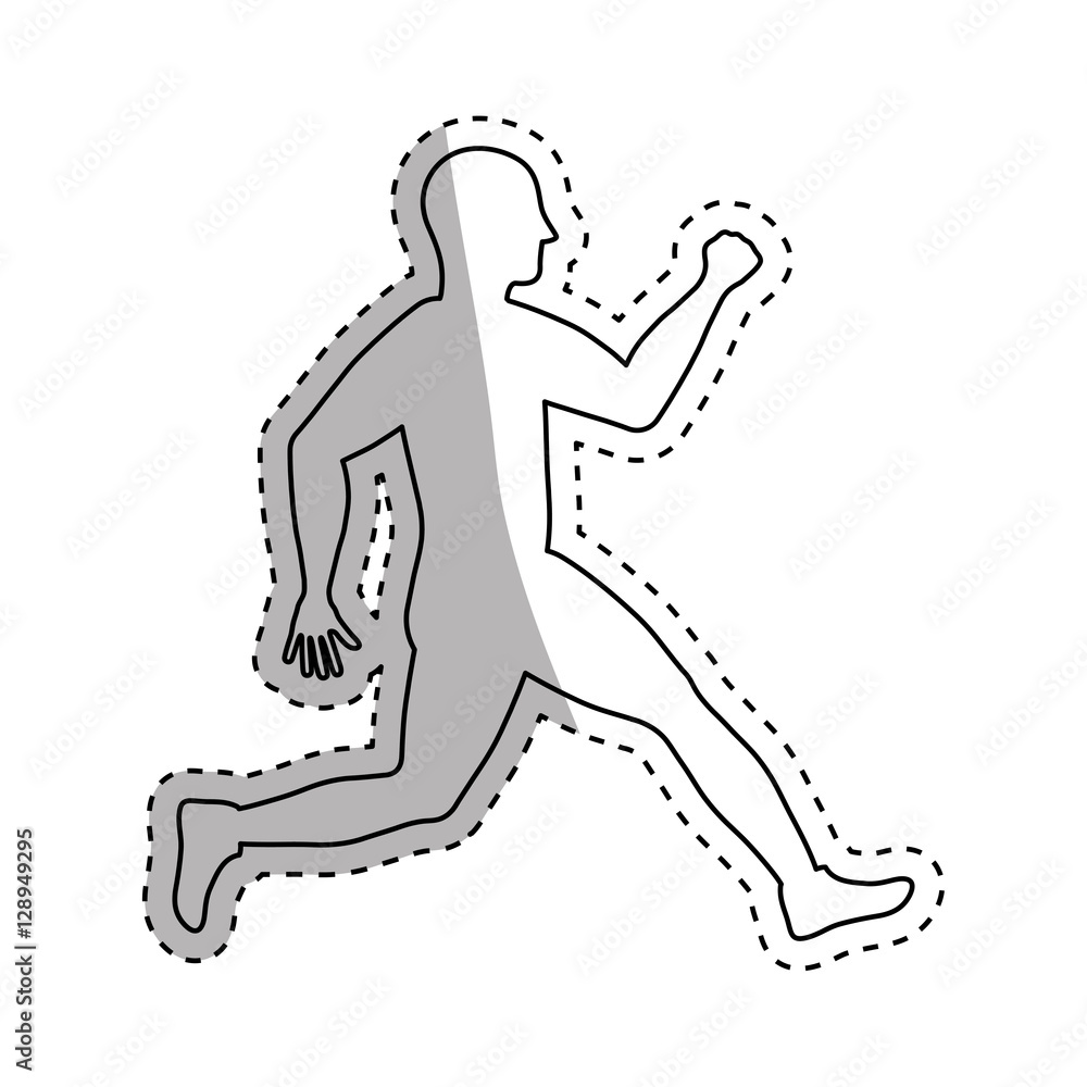 man running fitness icon vector illustration graphic design