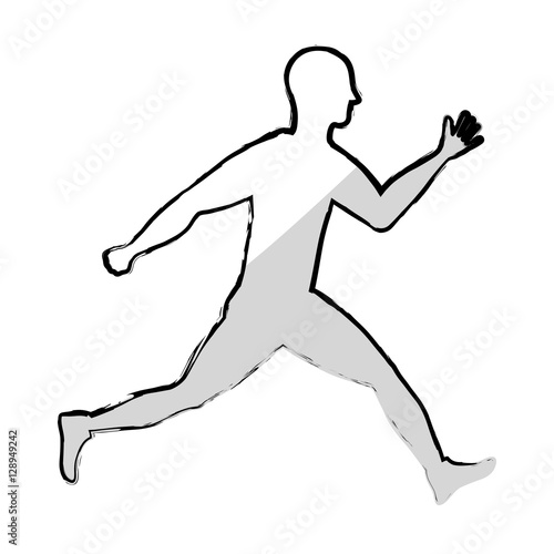 man running fitness icon vector illustration graphic design