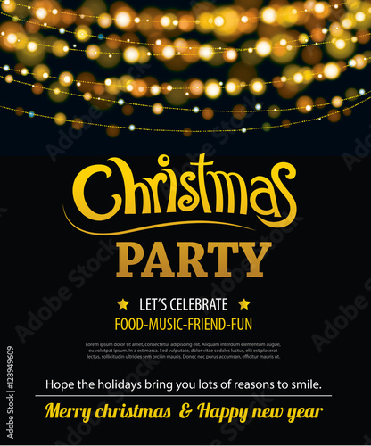 Invitation merry christmas party poster banner and card design