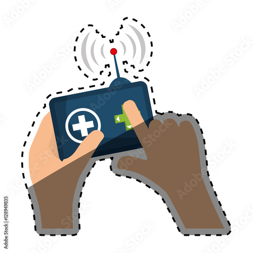 Drone robot technology icon vector illustration graphic design