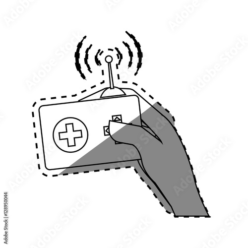 Drone robot technology icon vector illustration graphic design