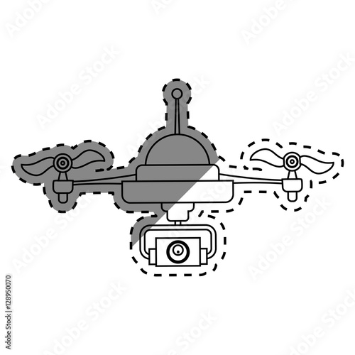 Drone robot technology icon vector illustration graphic design
