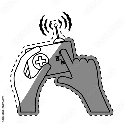Drone robot technology icon vector illustration graphic design