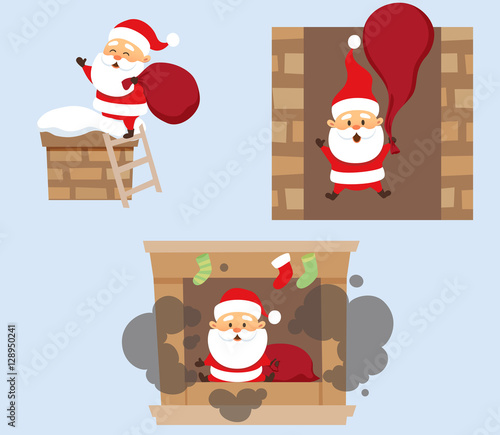 Santa and chimney set