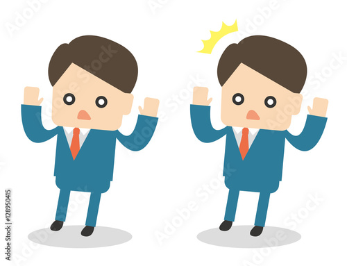驚くビジネスマン