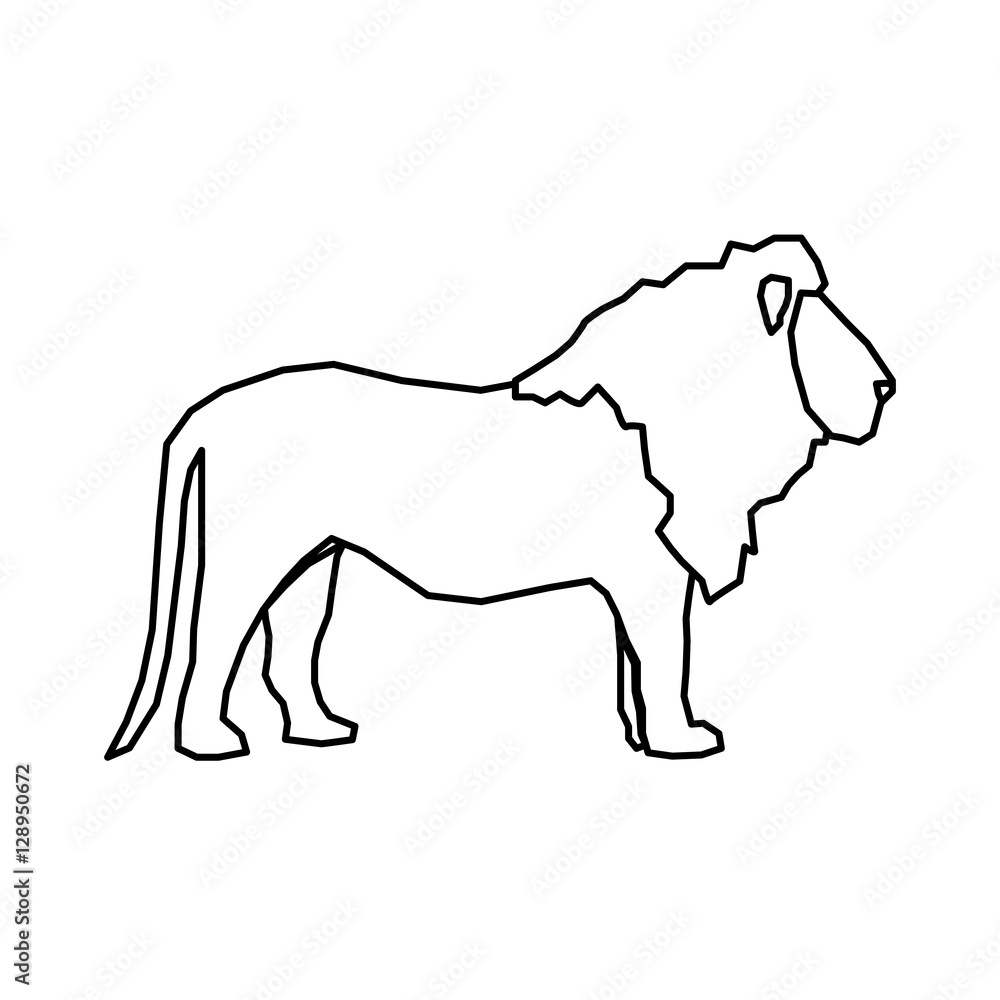 lion african animal icon vector illustration graphic design