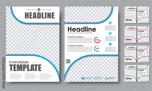 Set flyers (brochure) A4 with empty space for photo