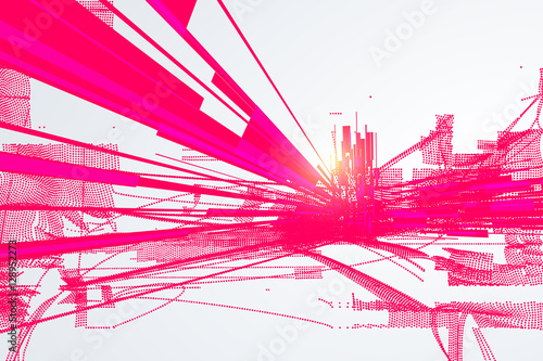 Abstract graphic design, a sense of science and technology background.